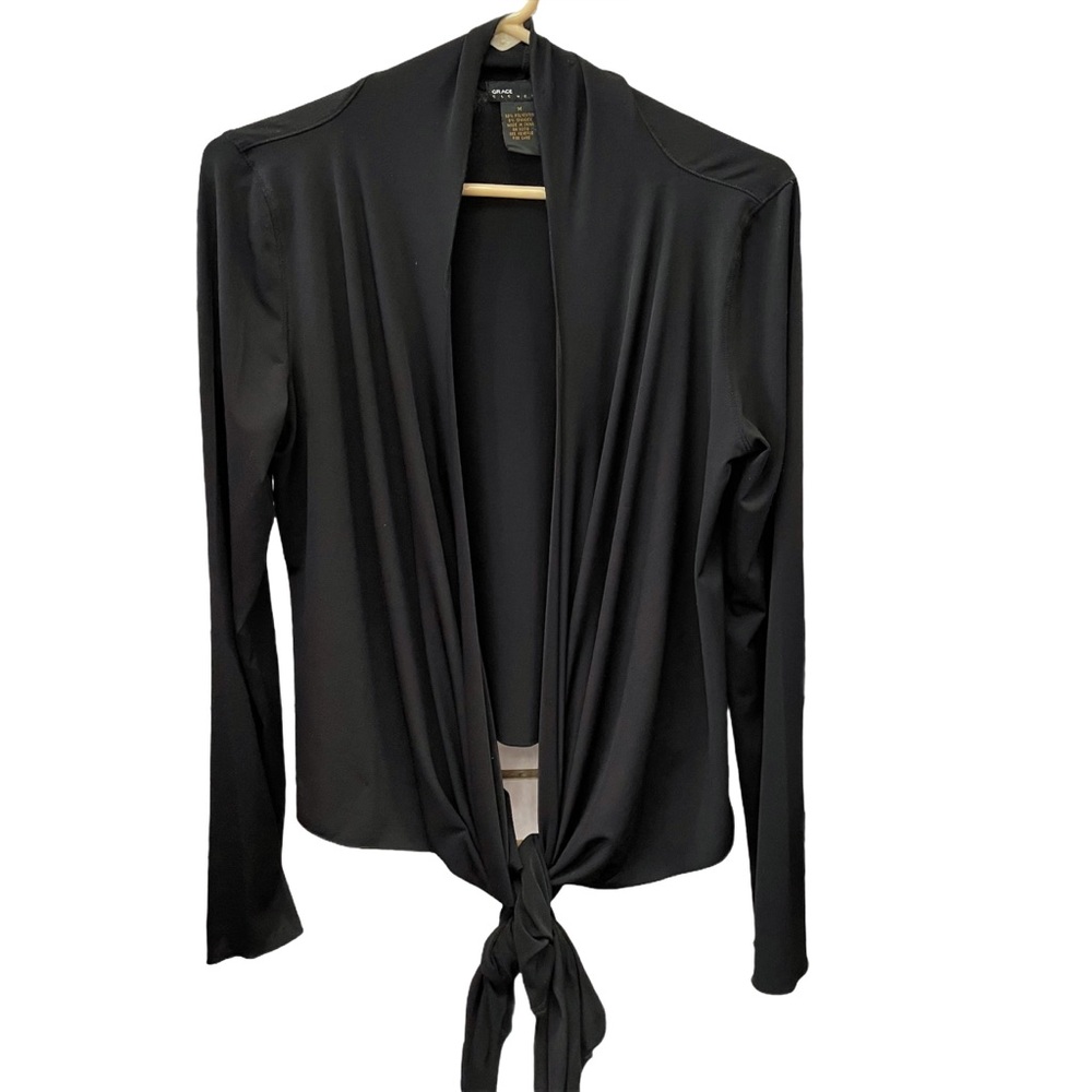 Grace Elements Black Shrug W/ Tie front Size:Med